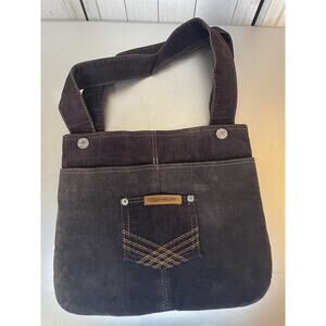 Roxy Tote Bag Y2k Brown Corduroy Front Pocket Vintage Top Handle